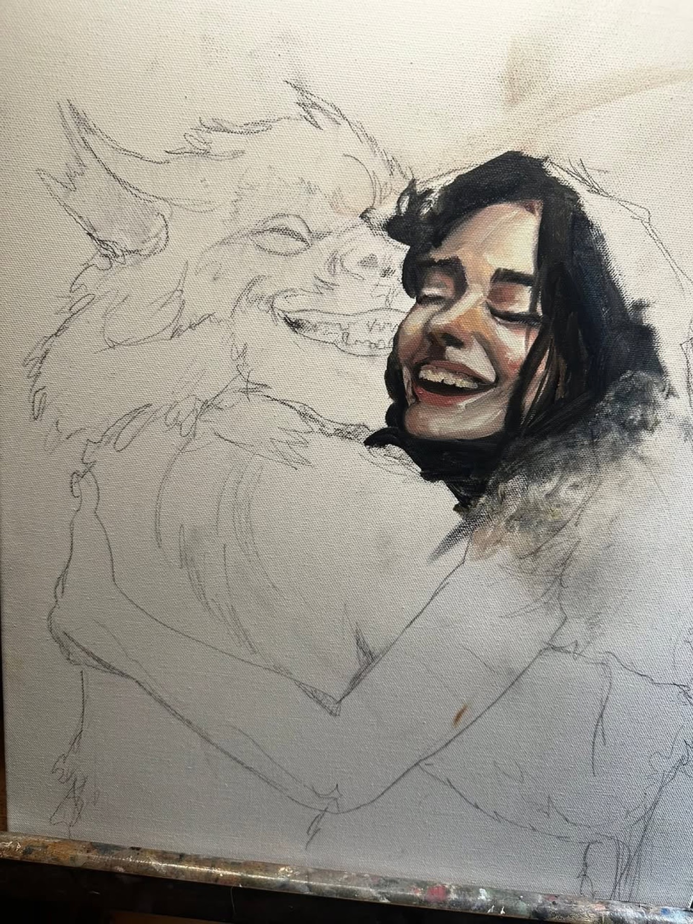 Studio note 5: a working moment from the painting process.