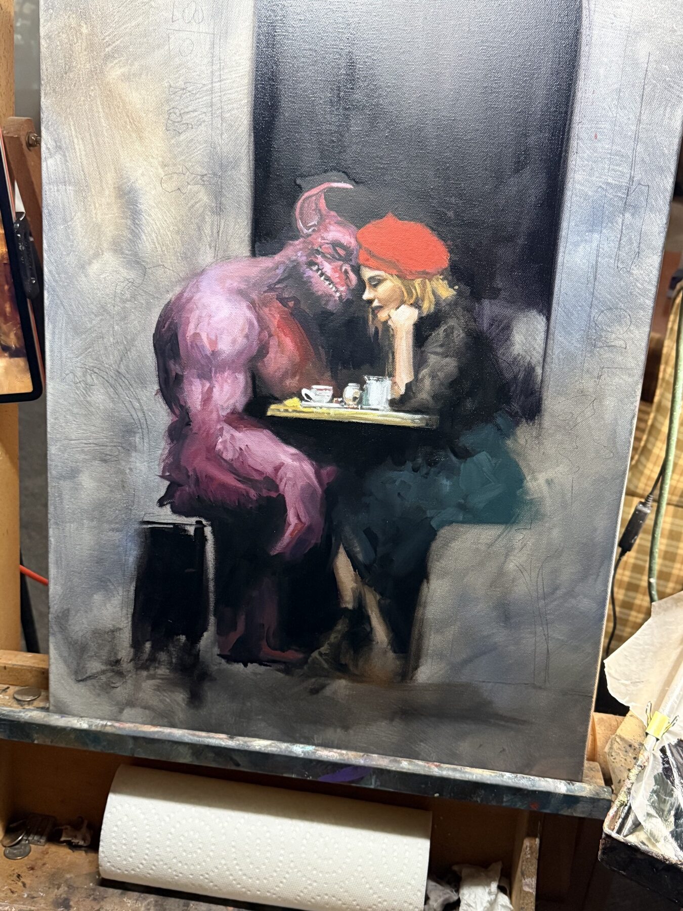 Studio note 33: a working moment from the painting process.