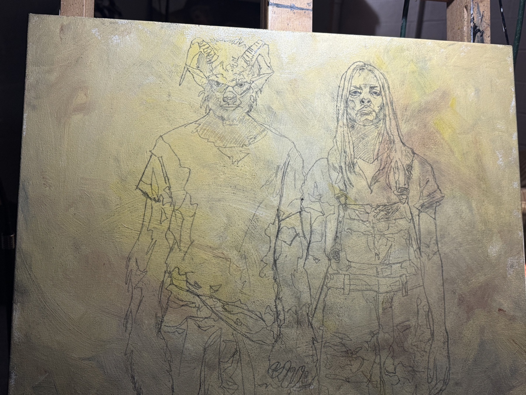 Studio note 46: a working moment from the painting process.