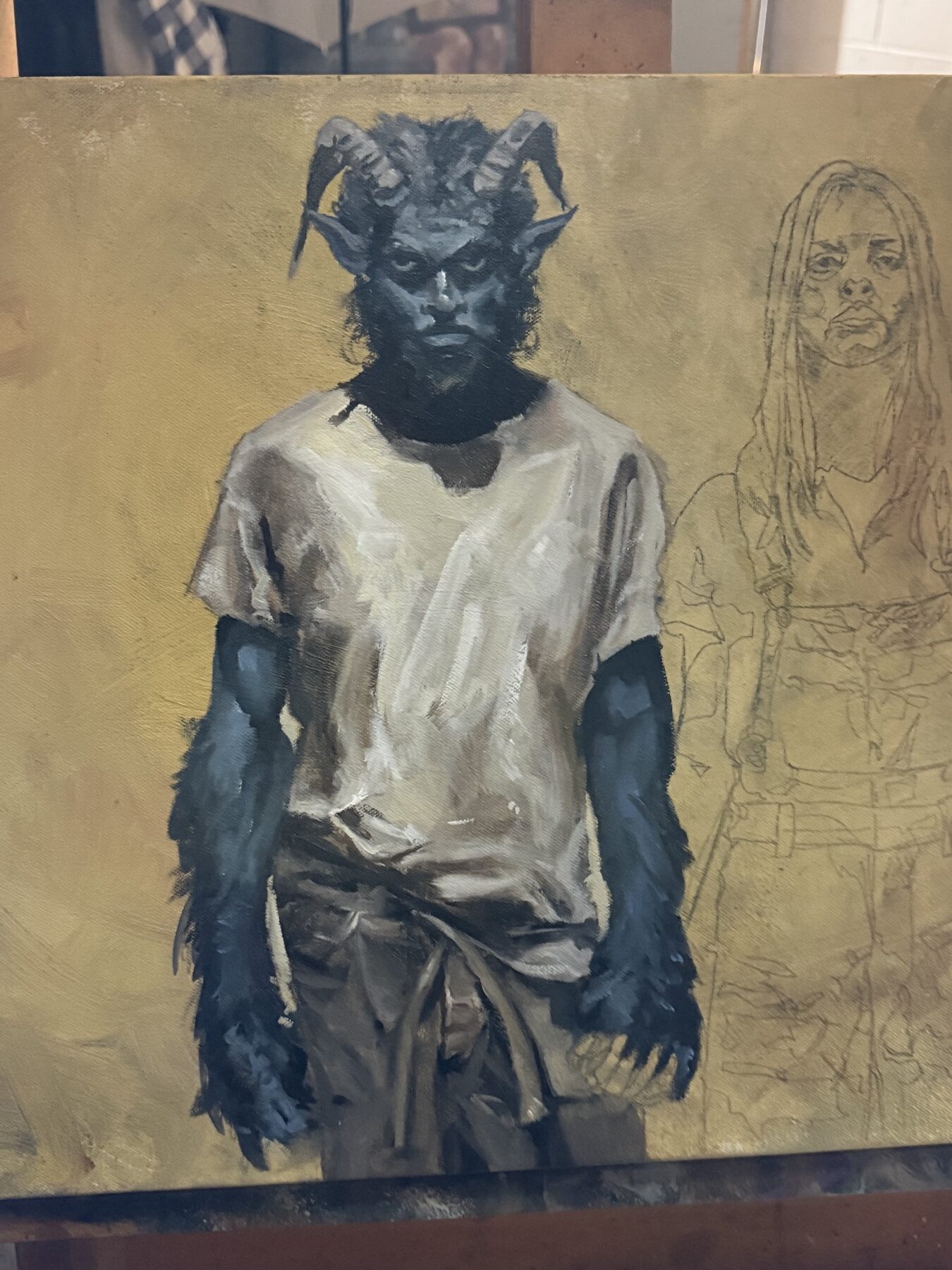 Studio note 47: a working moment from the painting process.