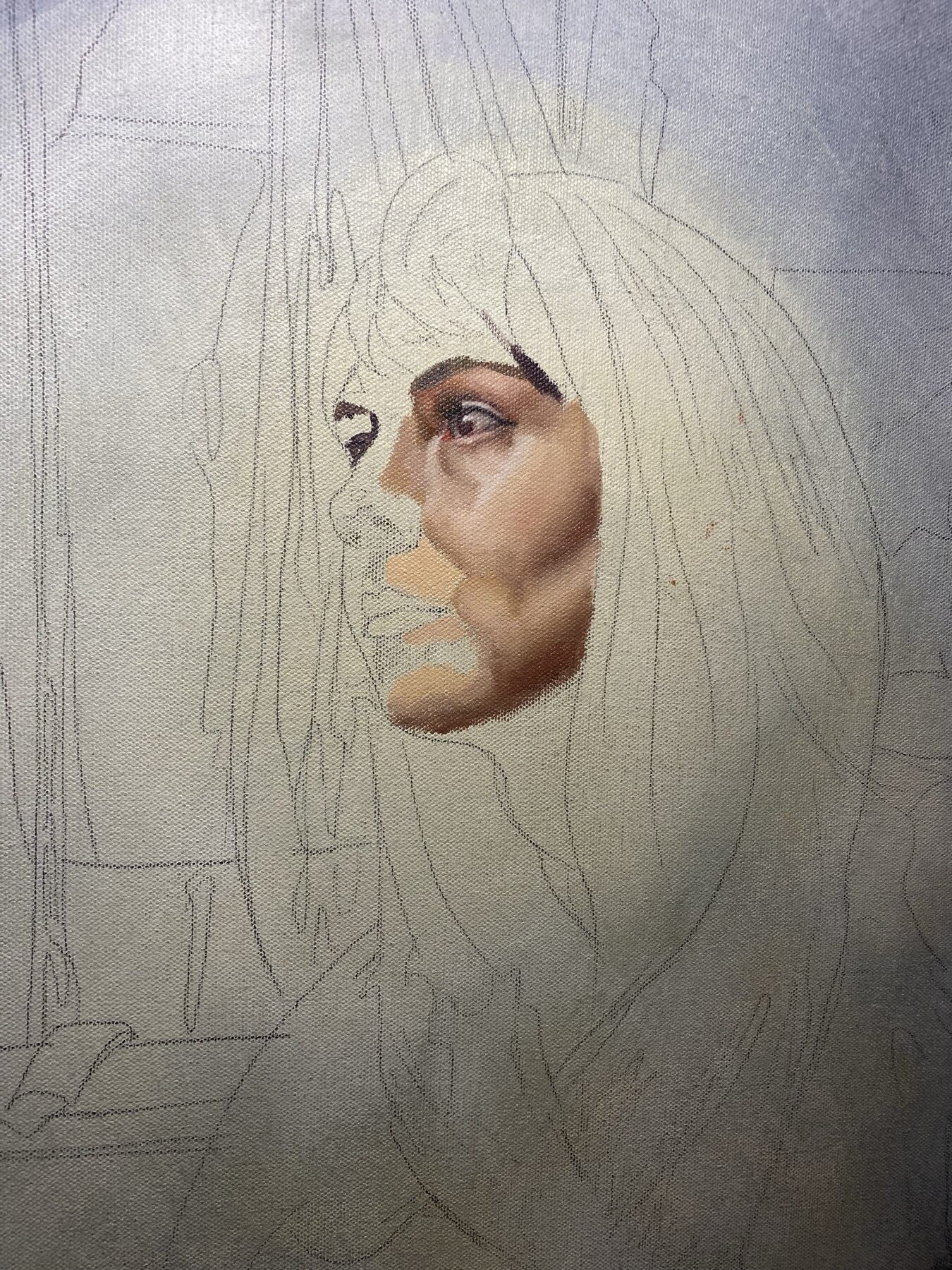 Studio note 49: a working moment from the painting process.