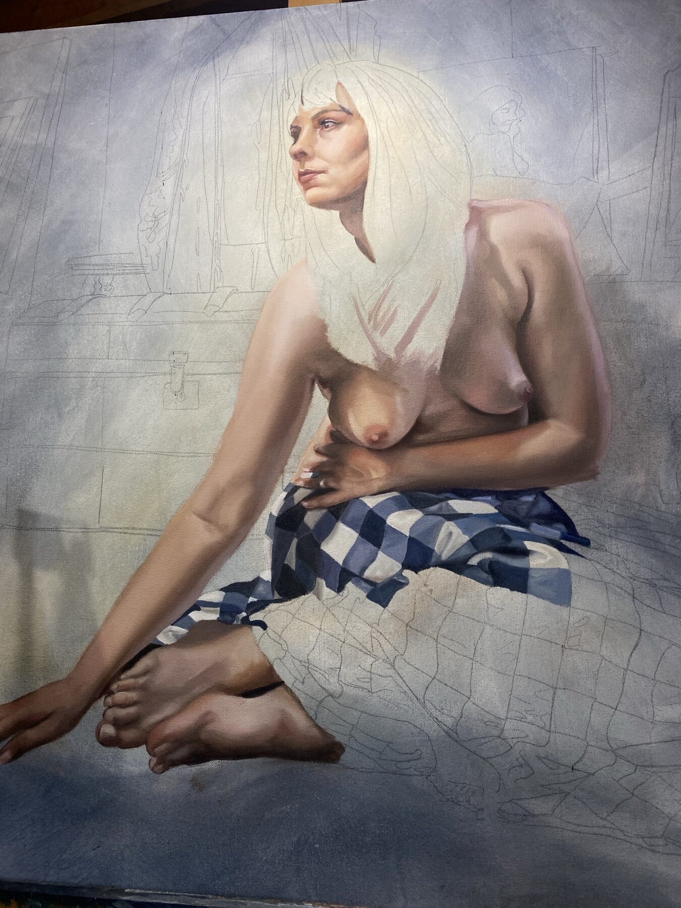 Studio note 21: a working moment from the painting process.