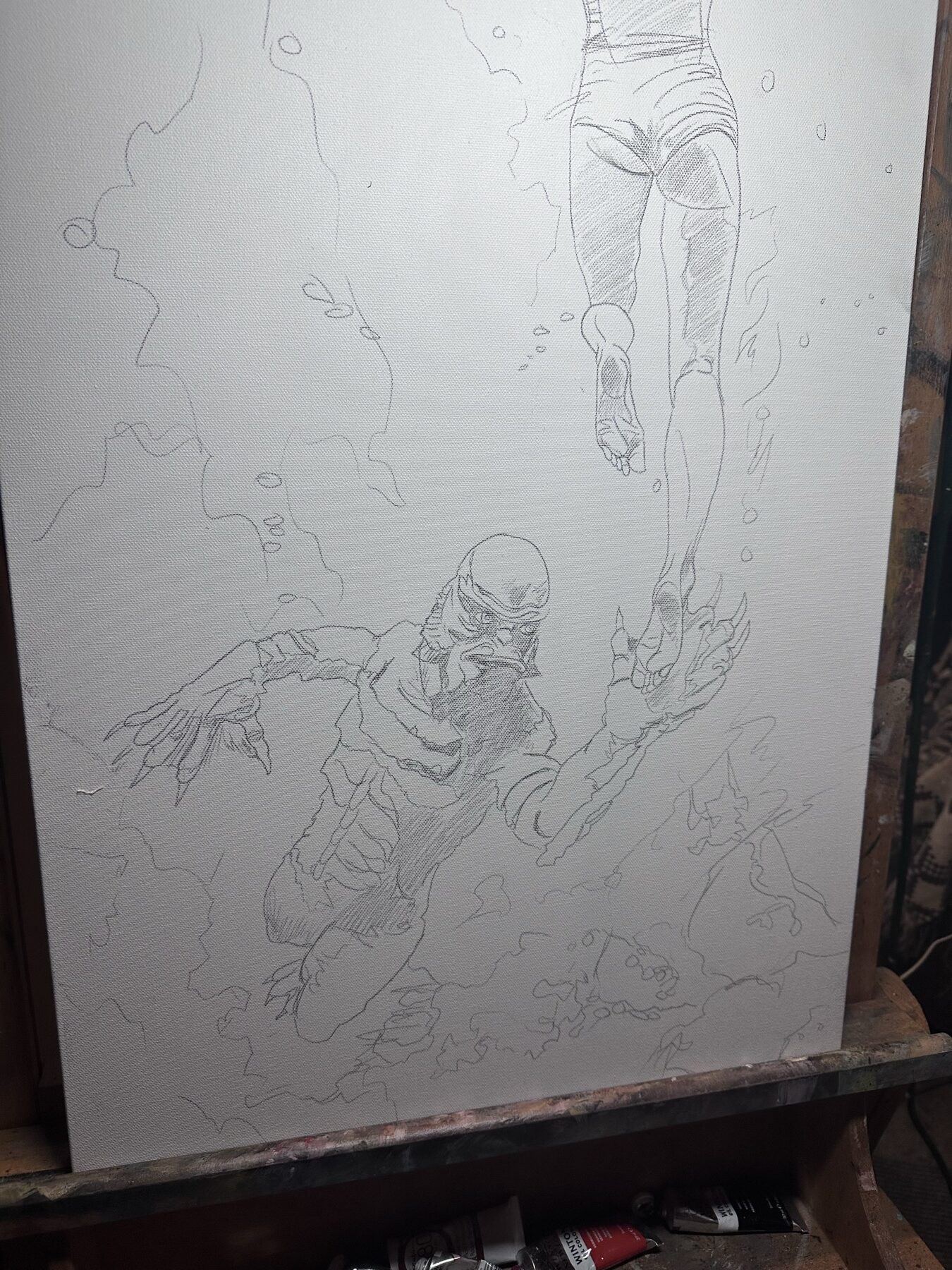 Studio note 50: a working moment from the painting process.