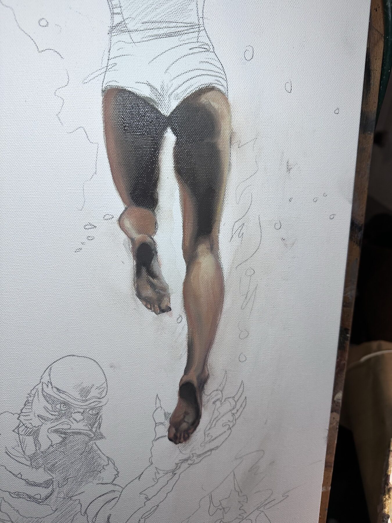 Studio note 41: a working moment from the painting process.