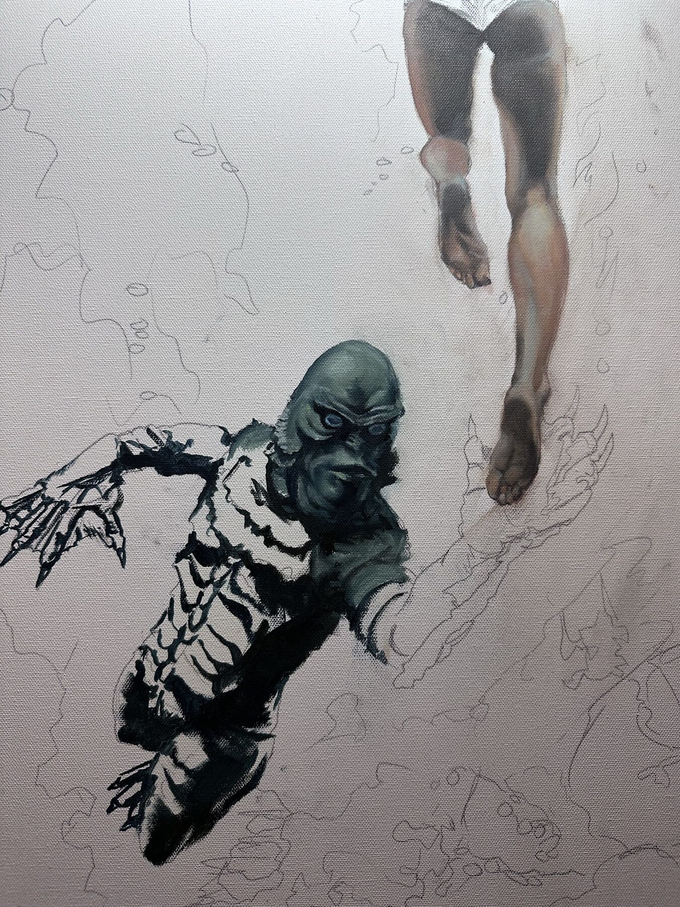 Studio note 42: a working moment from the painting process.