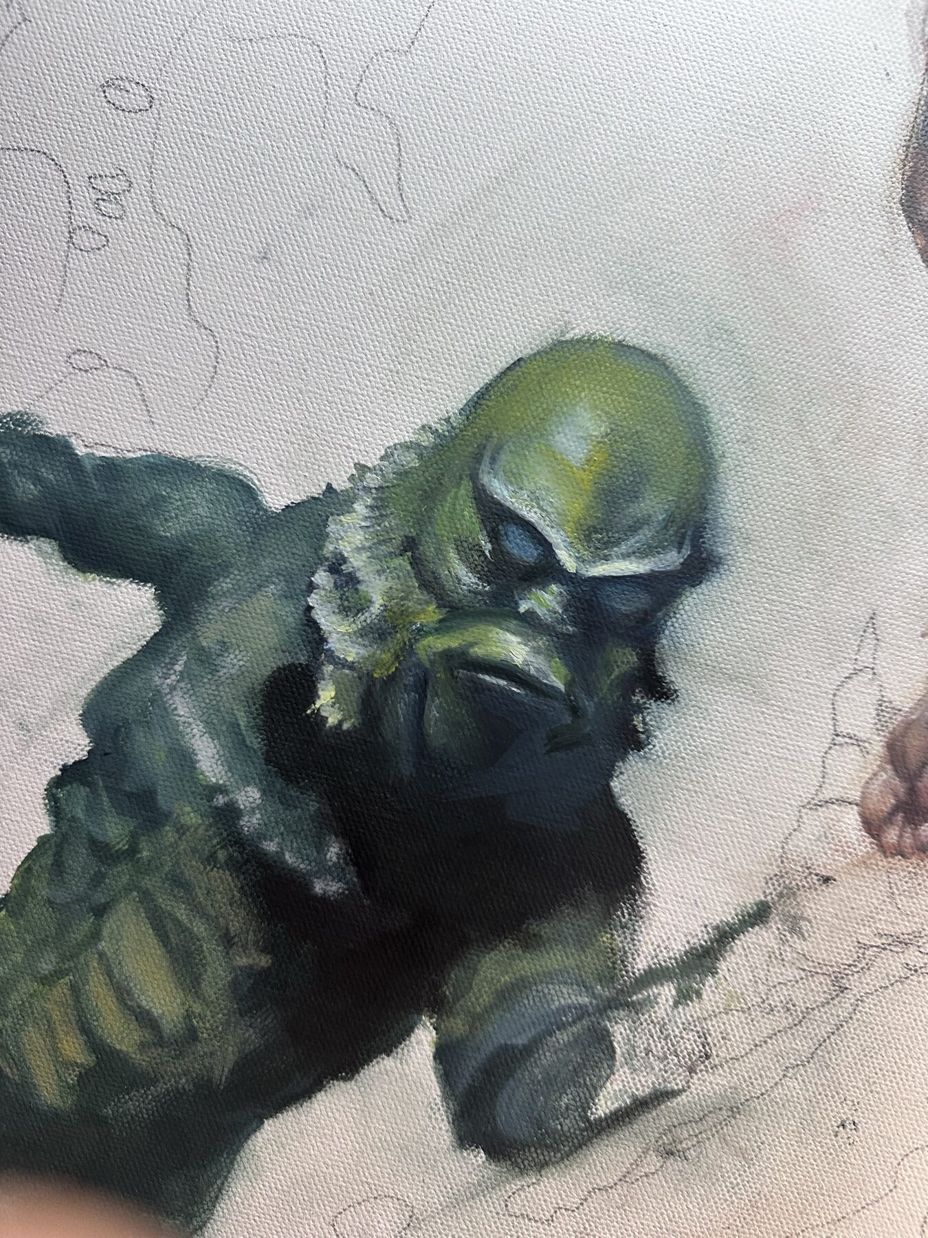 Studio note 44: a working moment from the painting process.