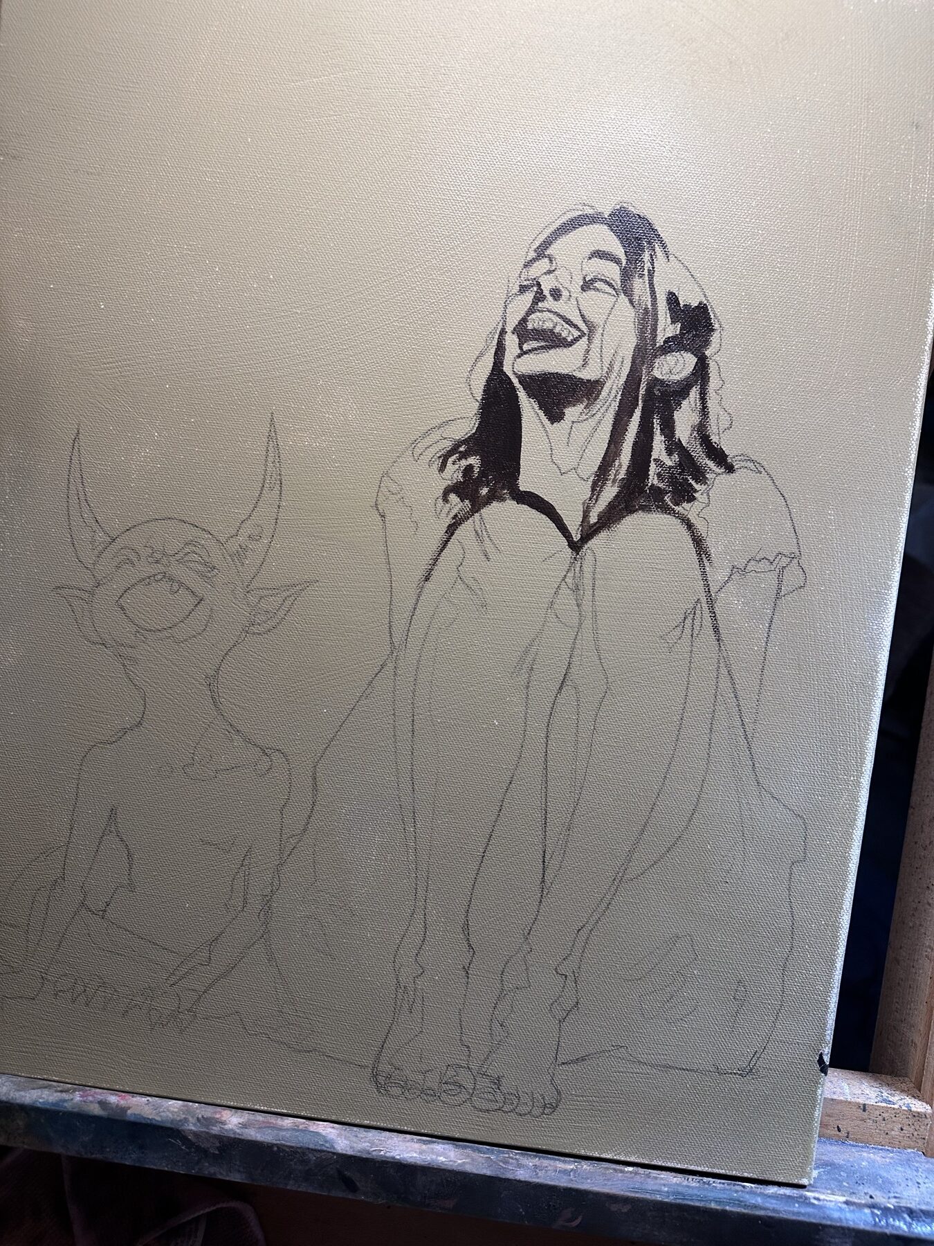 Studio note 51: a working moment from the painting process.