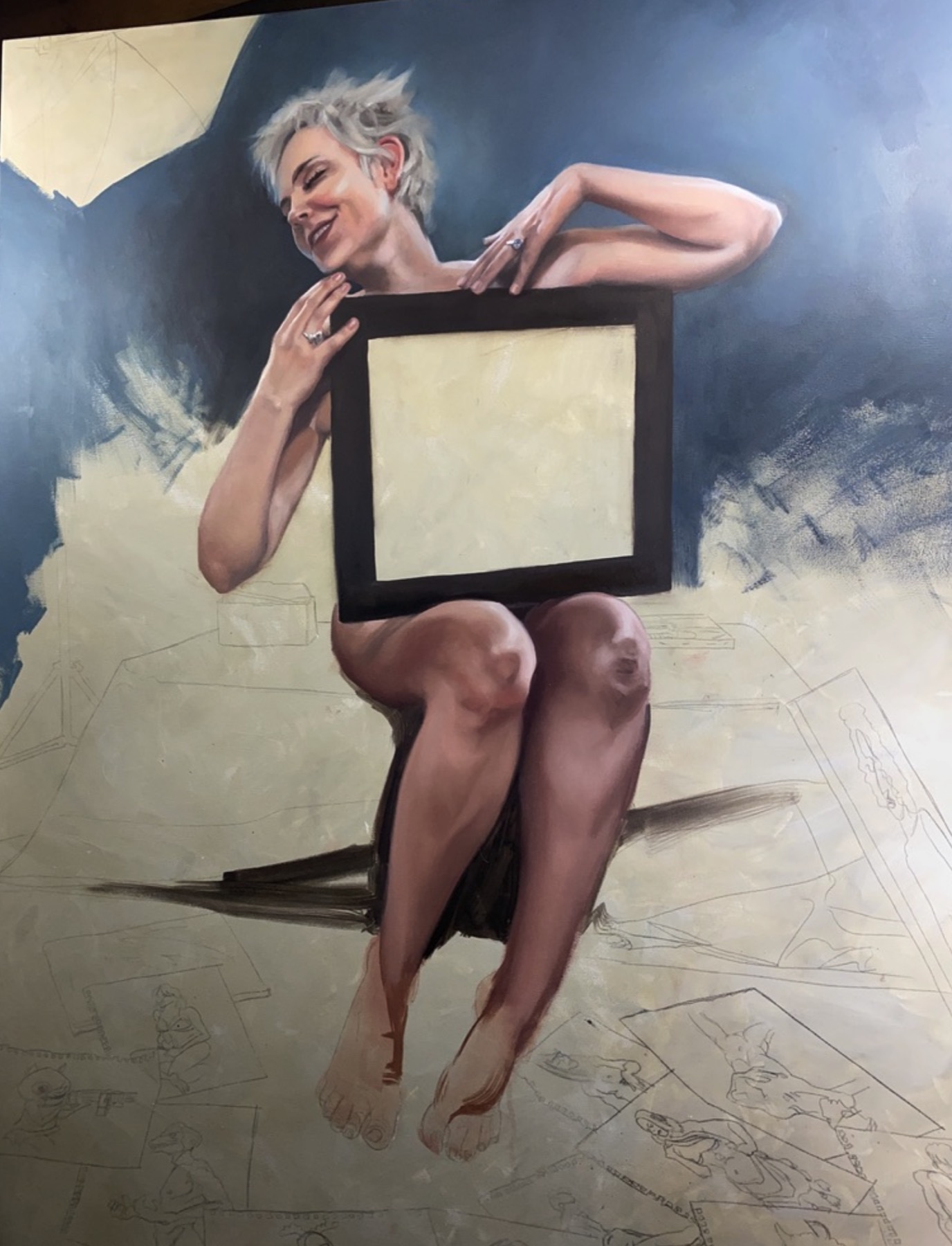 Studio note 54: a working moment from the painting process.