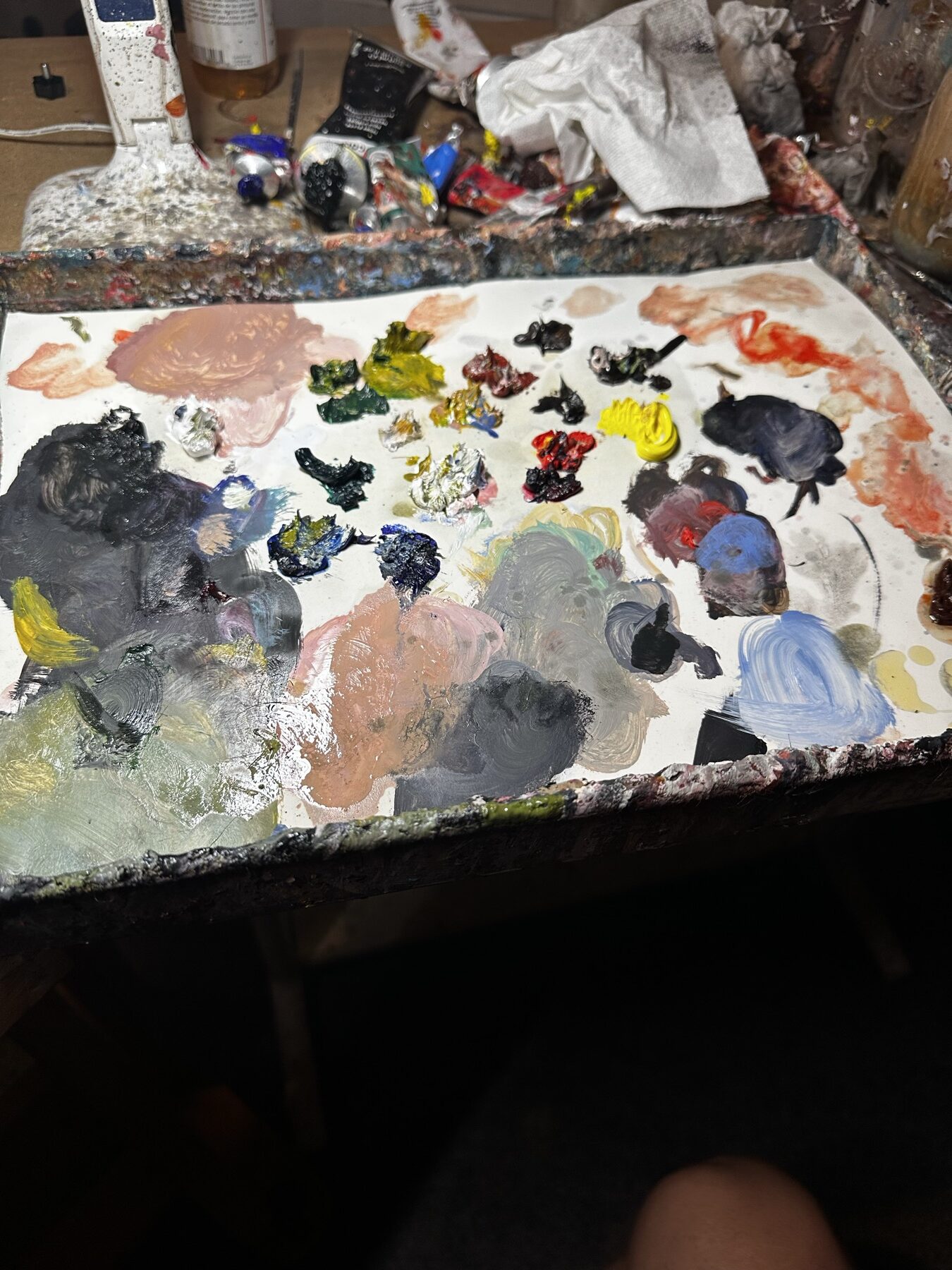 Oil paint palette in Marty Engle studio