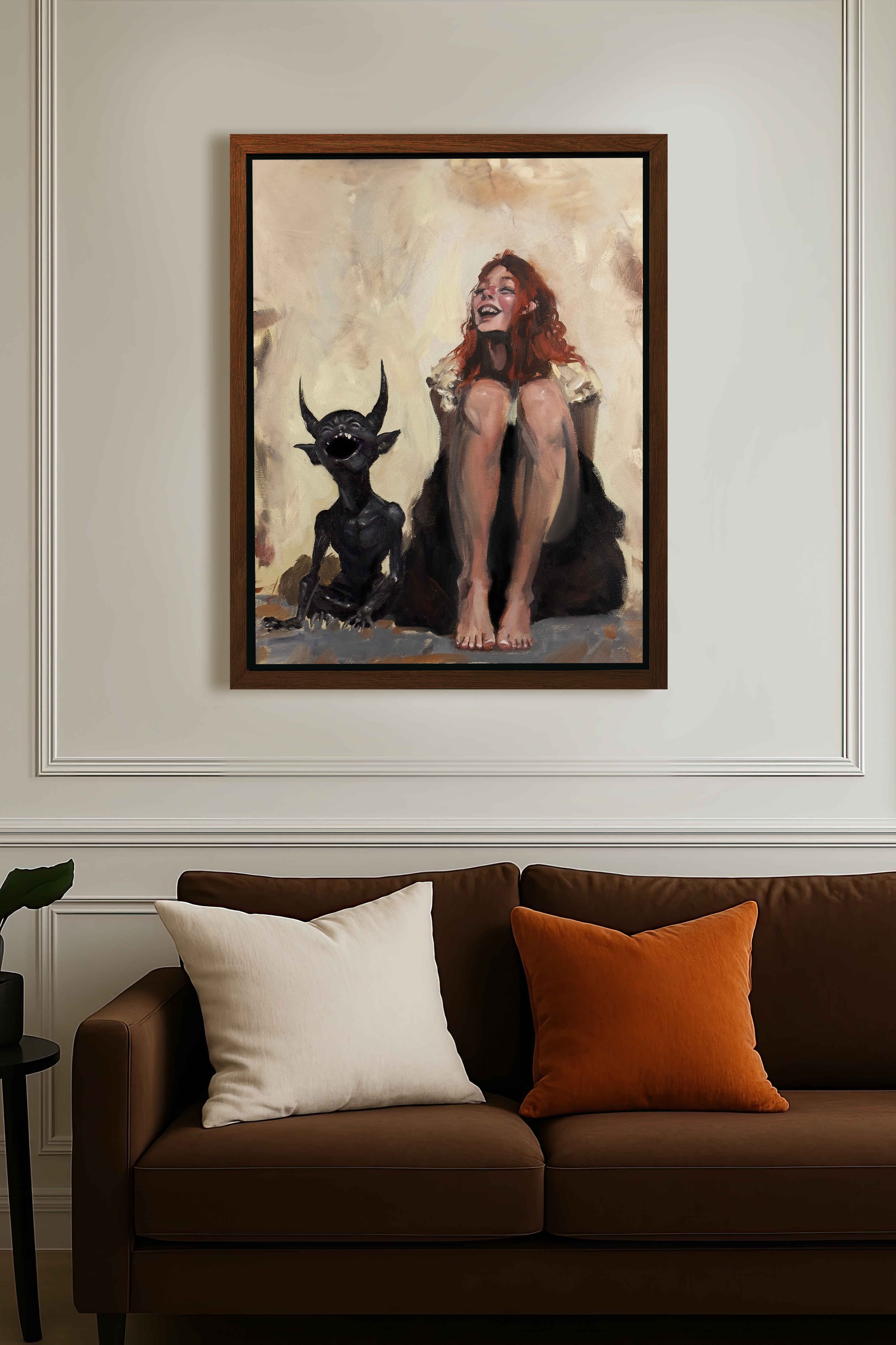 Sharing a Laugh shown in a home interior