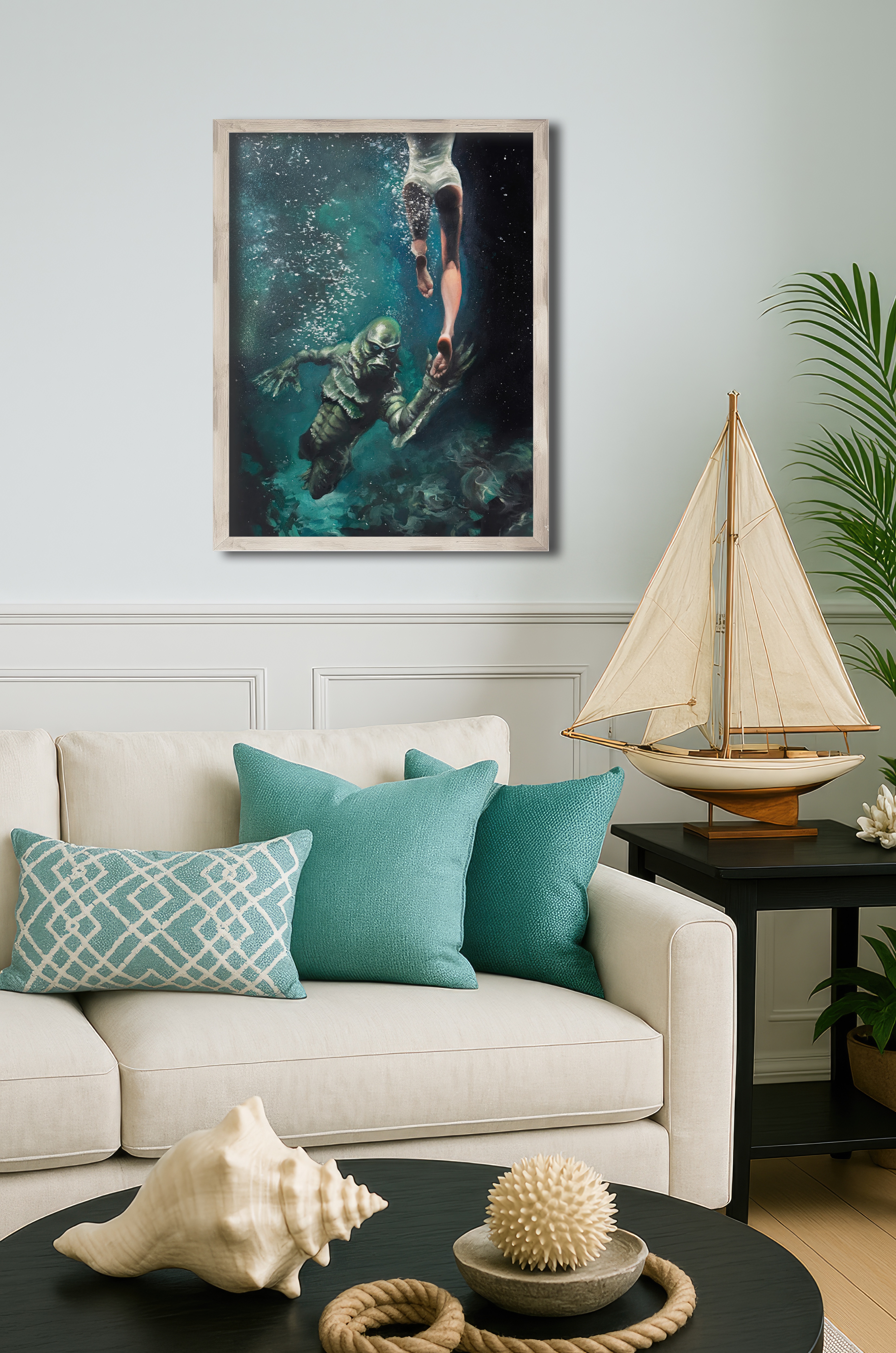 Two Worlds Apart shown in a home interior