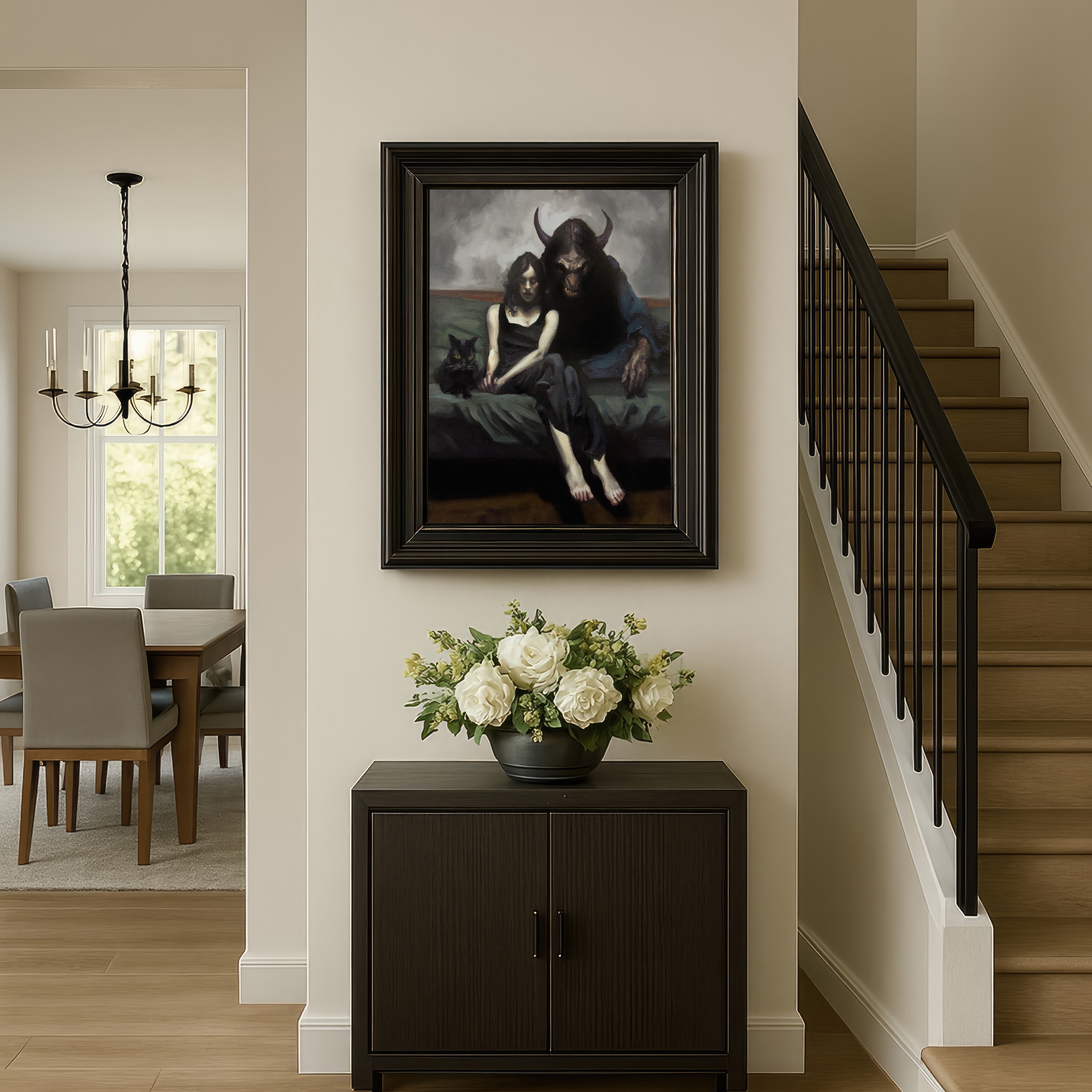 Comfortable with My Demons shown in a home interior