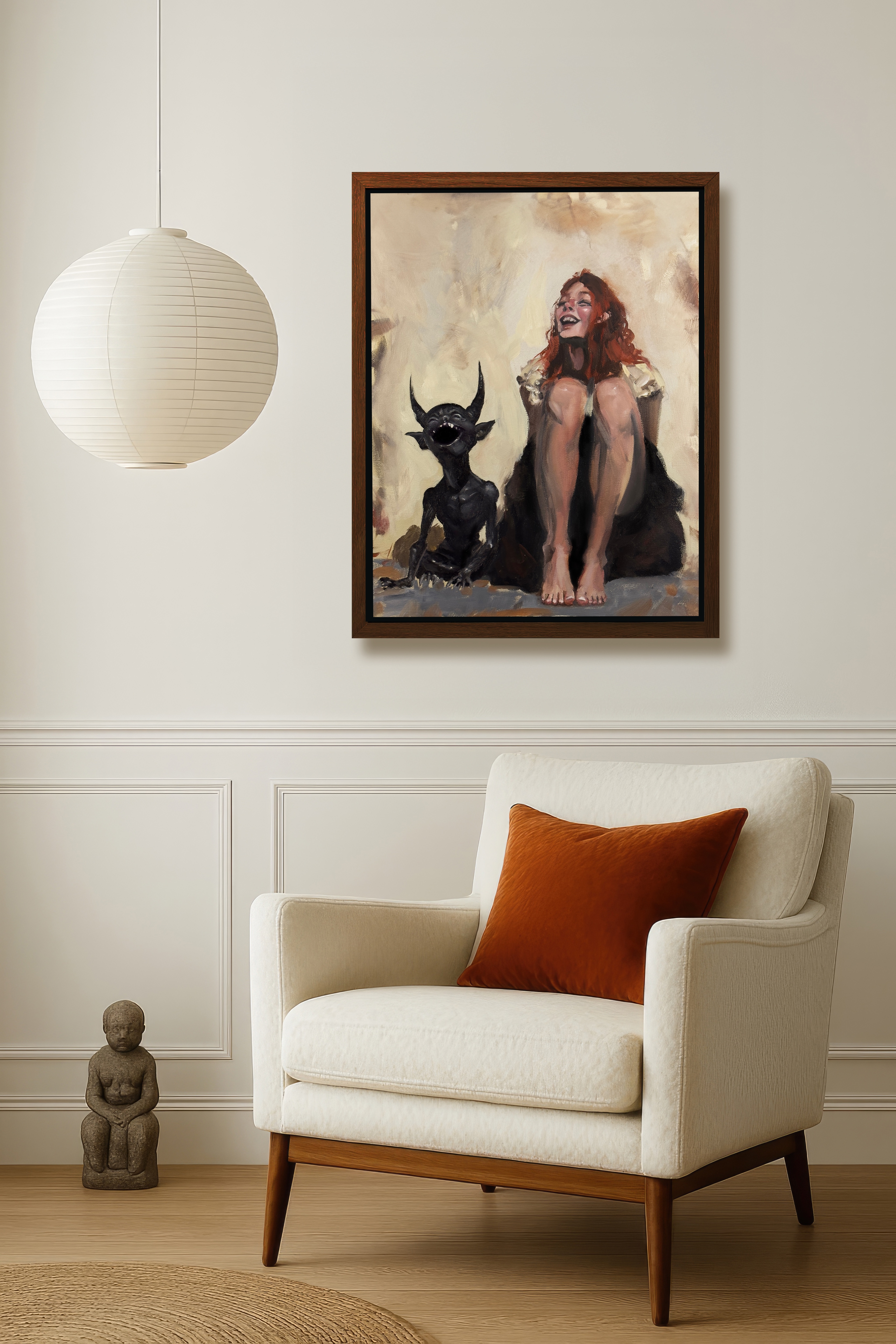 Sharing a Laugh shown in a home interior